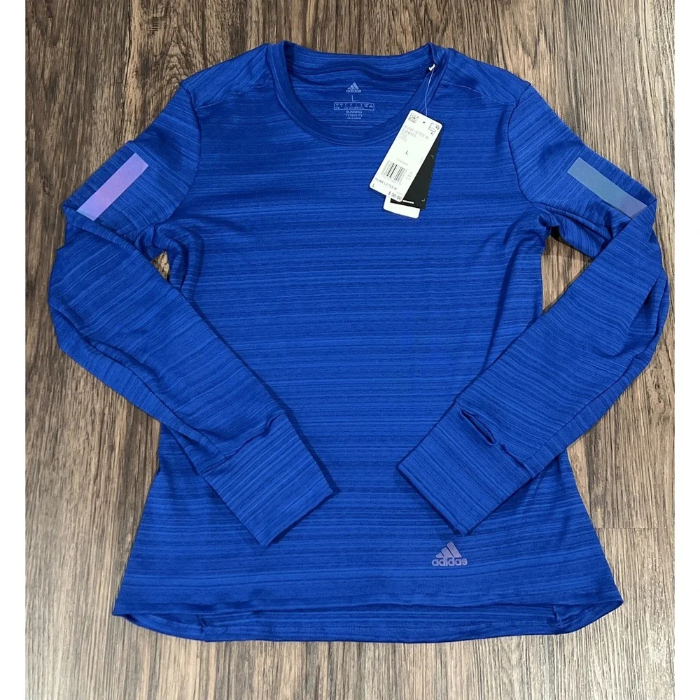 Adidas Running ClimaLite Croyal Blroco  long sleeve warm up shirt size L